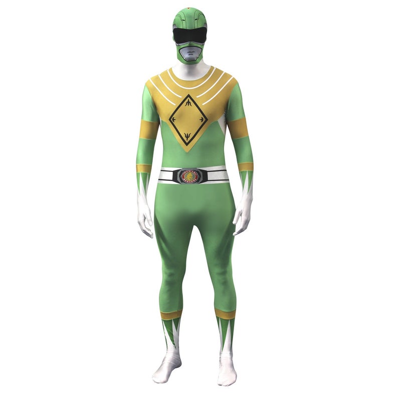 Morphsuits Official Power Ranger Morphsuit Costume,Green,Large 5'4"-5'10" (163cm - 177cm) - Image 1